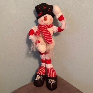 Festive Snowman Holiday Decor with Red and Black Accents